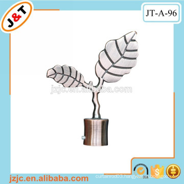 copper iron/metal telescopic curtain rod with leaf finial